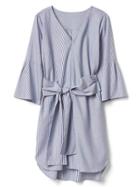 Gap Women Stripe Front Tie Dress - Blue Stripe