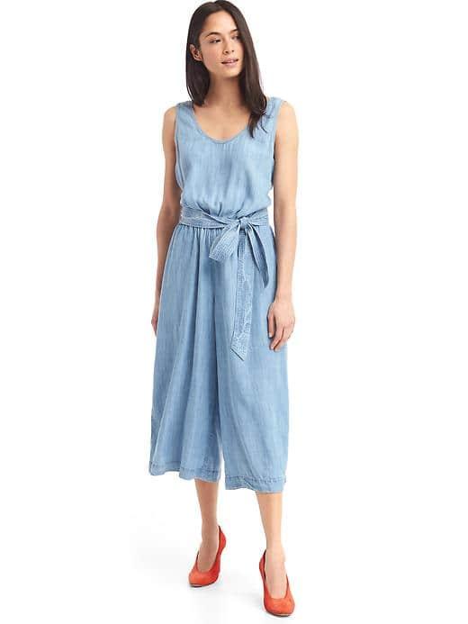 Gap Women Tencel Culotte Jumpsuit - Medium Indigo