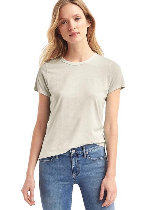 Gap Women Vintage Wash Crewneck Tee - New Silverlake