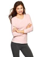Gap Pure Body Long Sleeve Crew T - Pink Cameo