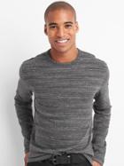 Gap Men Softspun Long Sleeve Crewneck Tee - Charcoal Heather