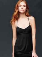 Gap Women Modal Lace T Back Cami - True Black Knit