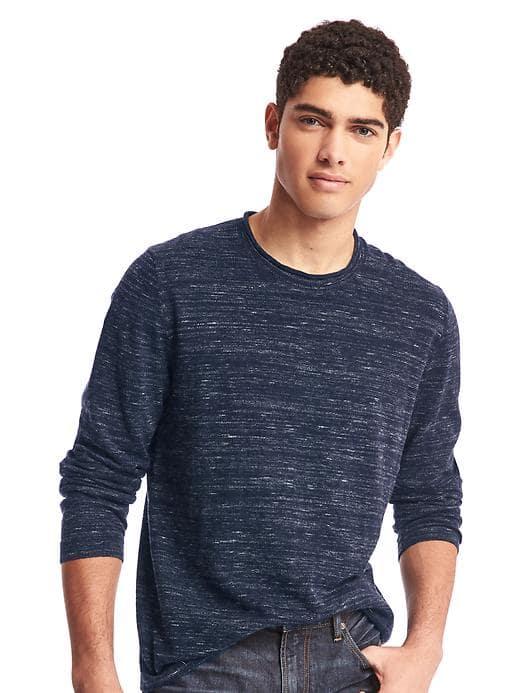 Gap Men Spacedye Crewneck Sweater - Navy Space Dye
