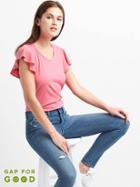 Gap Women Flutter Sleeve Vintage Tee - Winter Berry