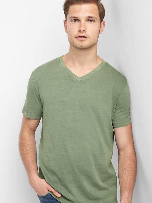 Gap Women Essential V Neck Tee - Desert Cactus