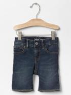 Gap 1969 Frayed Knit Denim Shorts - Dark Wash