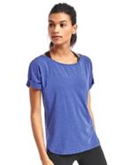 Gap Women Gapfit Breathe Roll Sleeve Tee - Bodega Bay