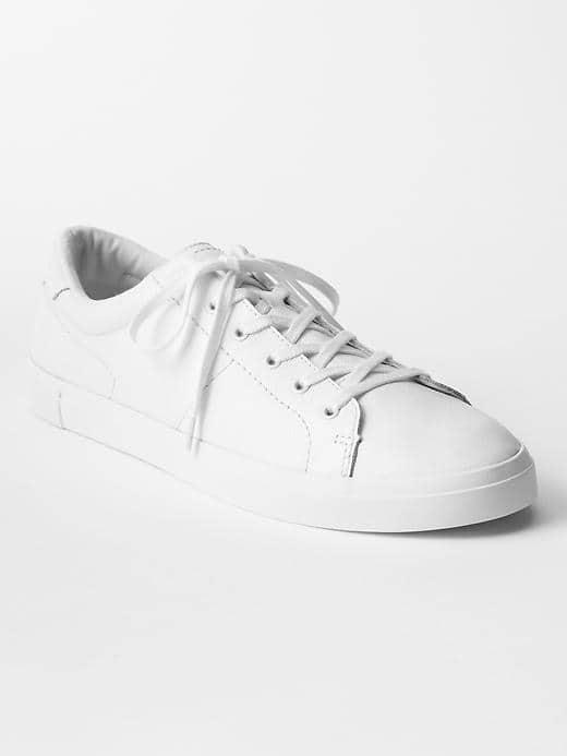 Gap Men Leather Lace Up Sneakers - Optic White