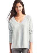 Gap Women Soft Open V Neck Sweater - Heather Grey