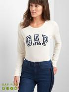 Gap Long Sleeve Logo Tee - Snow Cap