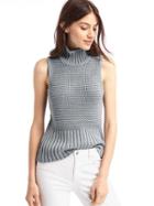 Gap Women Ribbed Turtleneck Tank - Cool Gray