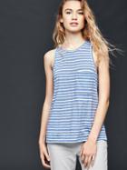 Gap Sleeveless Stripe Tunic Top - Light Indigo