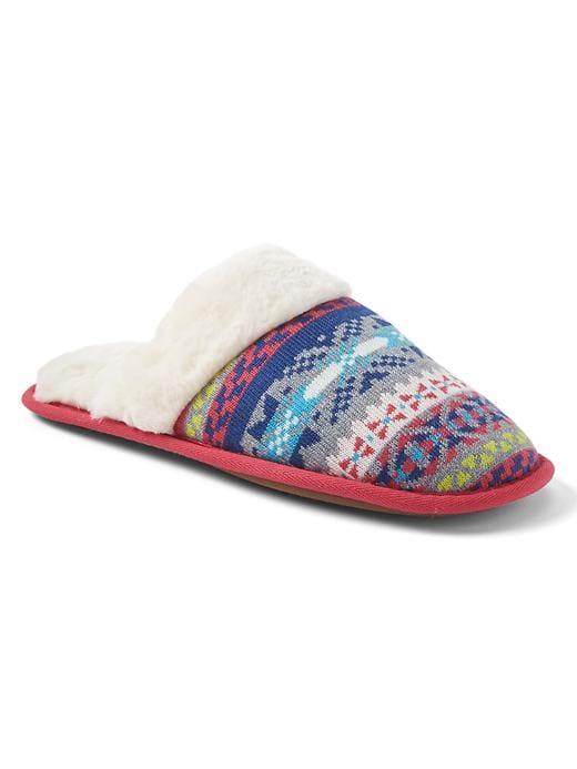 Gap Women Sweater Print Slippers - Crazy Fairisle