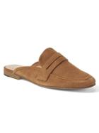 Gap Women Leather Loafer Mules - Caramel Brown Suede
