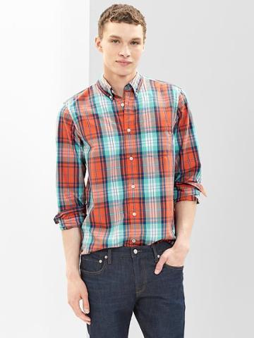 Gap Lived In Wash Plaid Shirt - Sedona