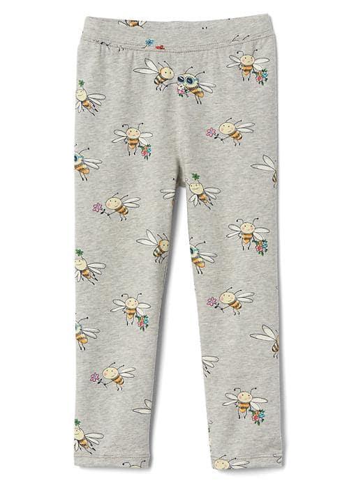 Gap Print Stretch Jersey Capris - White Bumble Bee