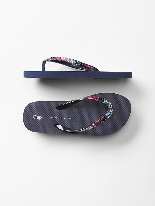 Gap Rainbow Glitter Flip Flops - Blue Galaxy