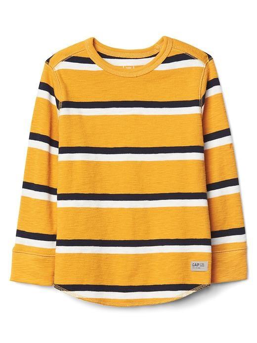Gap Stripe Waffle Knit Tee - Rugby Gold