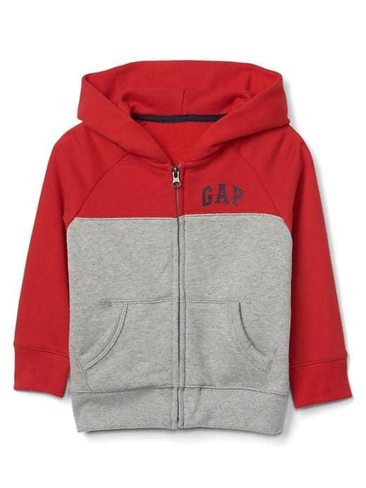 Gap Logo Colorblock Zip Hoodie - Pure Red