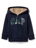 Gap Cozy Logo Zip Hoodie - True Indigo