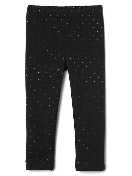 Gap Soft Terry Leggings - Black Dot Print