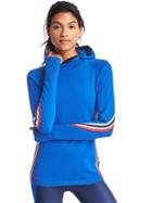 Gap Women Coolmax Stripe Hooded Sweater - Bristol Blue