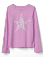 Gap Embellished Graphic Long Sleeve Tee - Purple