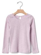 Gap Crochet Trim Ribbed Tee - Purple Heath