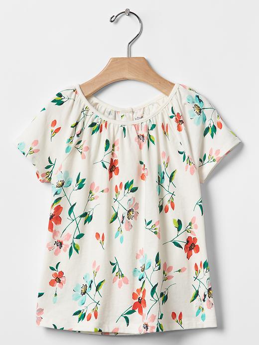 Gap Print Shirred Raglan Tee - White
