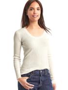 Gap Women Ribbed Scoop Pullover - New Off White