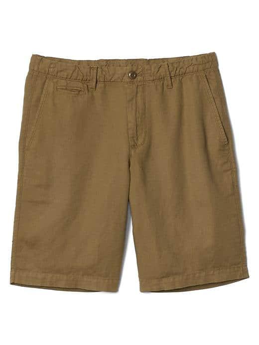 Gap Men Garment Dyed Linen Cotton Shorts 10 - Palomino Brown