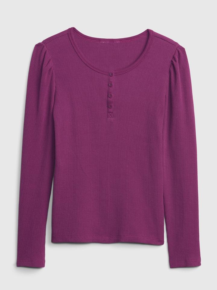 Kids Waffle-knit Henley T-shirt