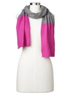 Gap Women Merino Wool Blend Colorblock Scarf - Charcoal