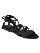 Gap Women Faux Suede Gladiator Sandals - Black Suede