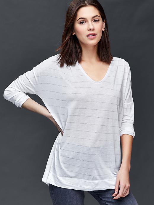 Gap Scoop Neck Stripe Tunic - White