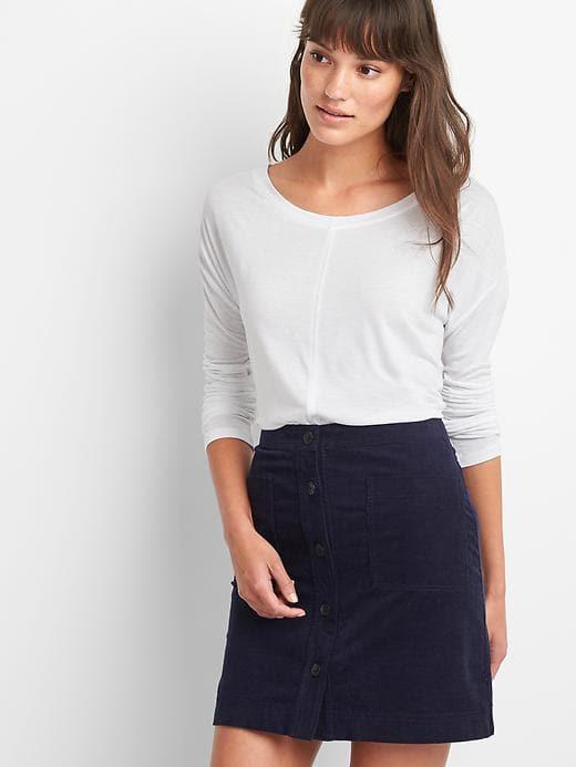 Gap Drapey Long Sleeve Tee - White