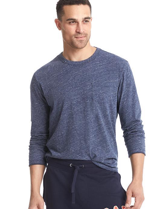 Gap Men Long Sleeve Lounge Tee - Navy Heather