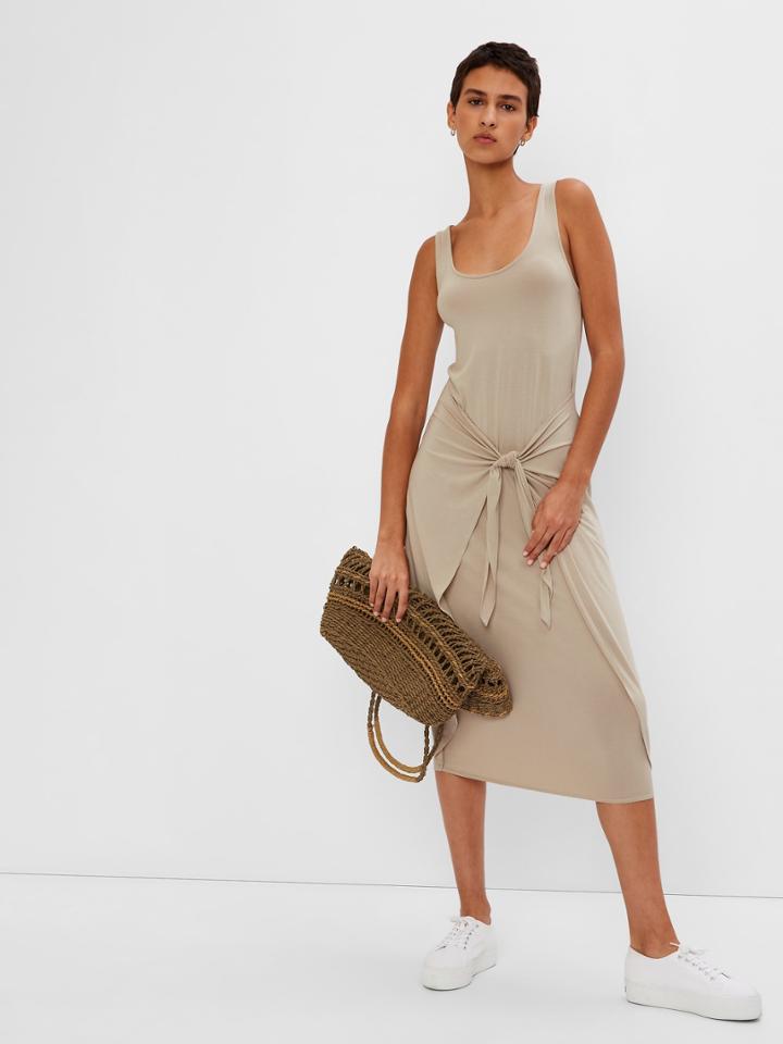 Tie-wrap Midi Dress