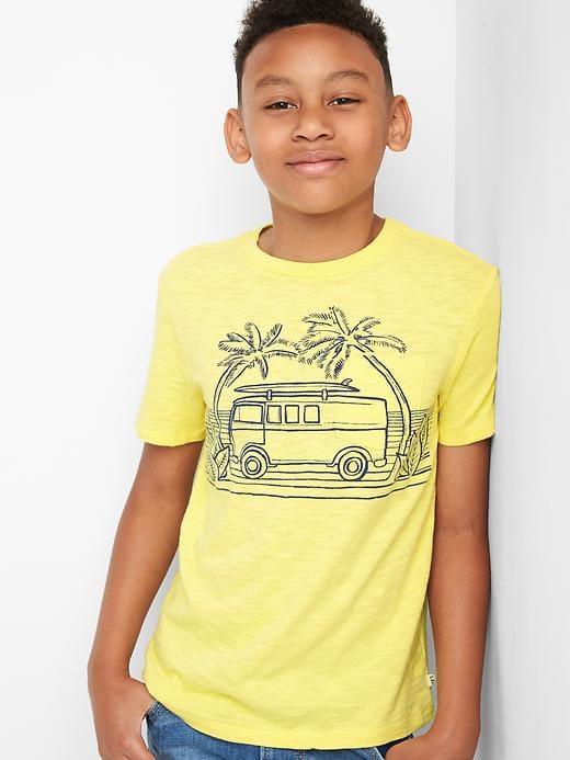 Gap Graphic Pocket Slub Tee - Yellow Sun