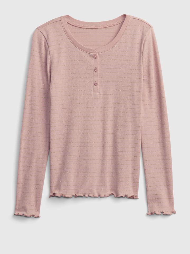 Kids Scoop Neck Henley T-shirt