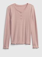 Kids Scoop Neck Henley T-shirt