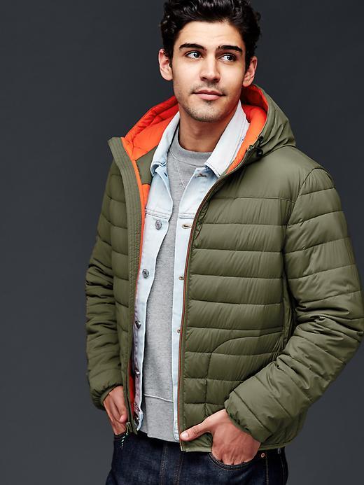 Gap Men Coldcontrol Lite Stretch Hooded Puffer Jacket - Surplus