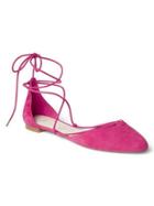 Gap Women Suede Lace Up D'orsay Flats - Fuchsia