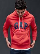 Gap Men Logo Heavyweight Pullover Hoodie - Weathered Red