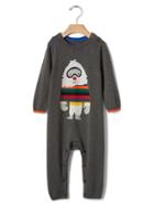 Gap Bright Stripe Yeti Sweater One Piece - Heather Grey