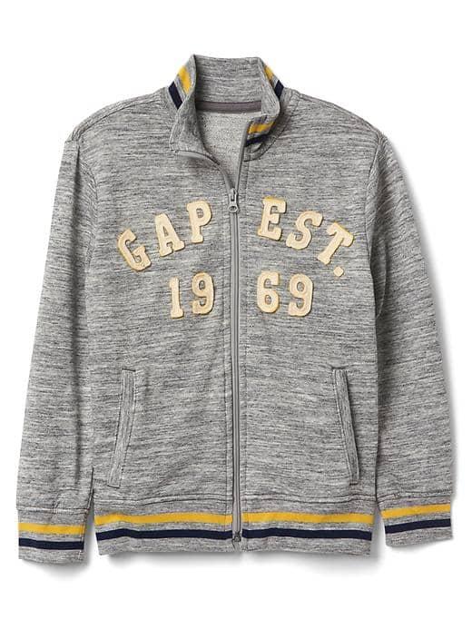 Gap Women Logo Mockneck Jacket - Heather Gray