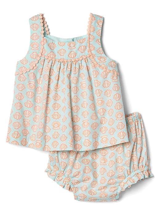 Gap Shell Pom Pom Top And Bloomer Set - Ballerina Blue