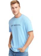 Gap Men The Archive Re Issue Logo Crewneck Tee - Blue Focus