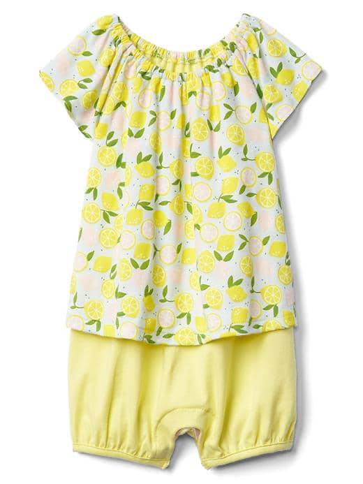Gap Print Double Layer Shorty One Piece - Lemon Print