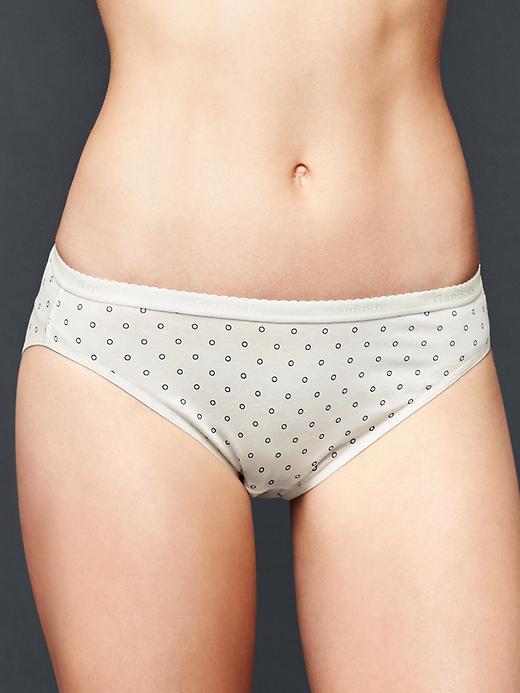 Gap Women High Cut Stripe Bikini - Halo Dot Black